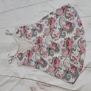 Victoria’s Secret Vintage Deep V Floral Lace Slip Dress Nightgown size Medium